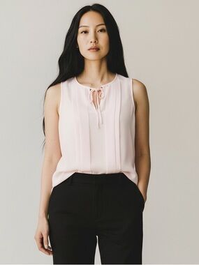 2/$30 J. Crew Pink Pleated Tie Front Blouse